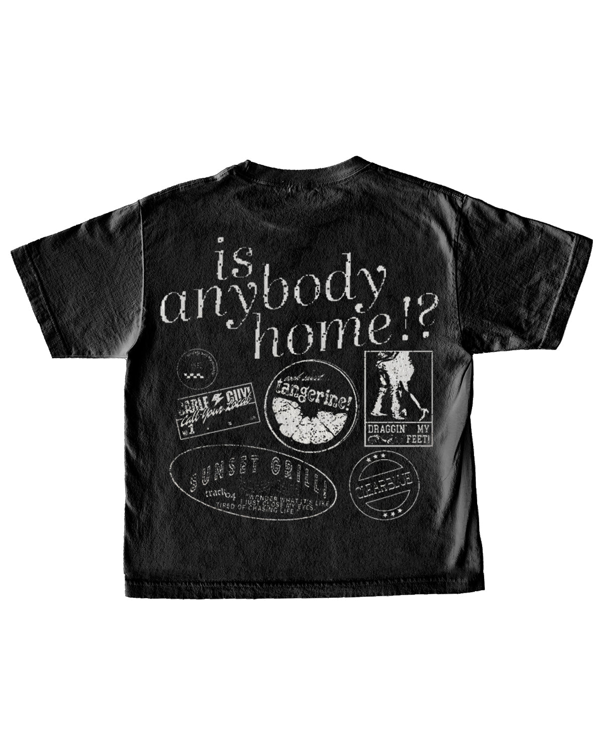 is anybody home!? black tee