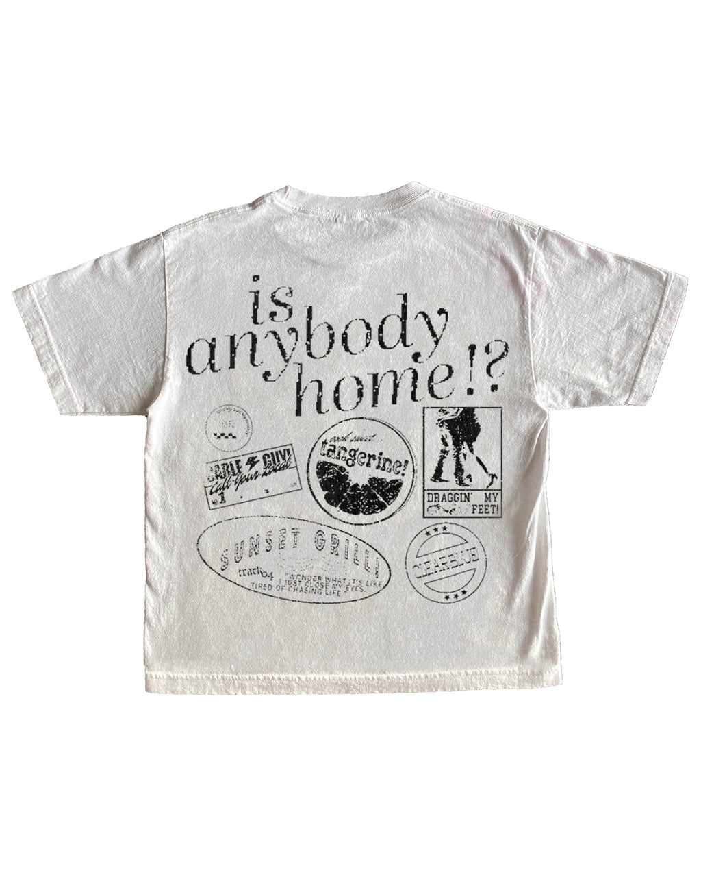 is anybody home!? white tee