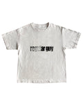 White t-shirt with 'regular guy' text